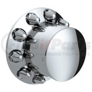 10256 by UNITED PACIFIC - Dome Rear Axle Cover With 1-1/2" Push-On Standard Nut Covers, Chrome