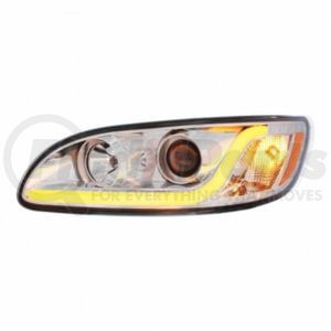 United Pacific 31252 Headlight Assembly Driver Side Chrome Projection Headlight with LED Dual Function Light Bar