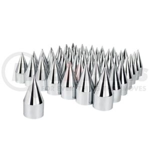 10566CB by UNITED PACIFIC - 33mm x 4-1/8" Chrome Plastic Spike Nut Covers, Push-On (60-Pack)