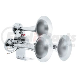 46151 by UNITED PACIFIC - 3 Trumpets "Competition Series" Chrome Train Horn