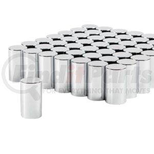 10013CB by UNITED PACIFIC - 33mm x 3-1/2" Chrome Plastic Cylinder Nut Covers, Thread-On (Color Box of 60)