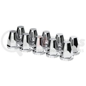 United Pacific 10064 Wheel Lug Nut Cover Set 33mm x 2-3/4" Chrome Plastic Original Nut Covers, Thread-On (Box of 10)