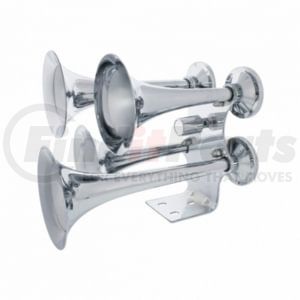 46152 by UNITED PACIFIC - 4 Trumpets Air Powered Chrome Train Horn, Competition Series