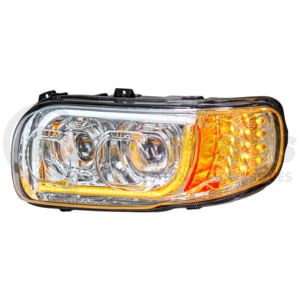 31144 by UNITED PACIFIC - Driver Side High Power LED Chrome Headlight w/ 16 LED Turn and 57 LED Bar