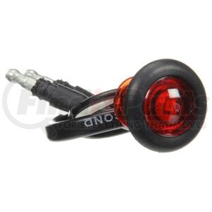 Truck-Lite 33050R Marker Light 33 Series, LED, Red Round, 1 Diode, Marker Clearance Light, P2, Black Rubber Grommet Mount,