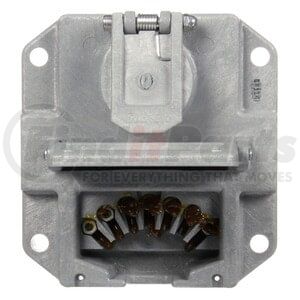 Truck-Lite 50805 Trailer Wiring Receptacle 50 Series Trailer Nosebox Assembly - 7 Solid Pin, Grey Polycarbonate, Surface