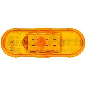 60421Y by TRUCK-LITE - 60 Series Turn Signal Light - LED, Yellow Oval Lens, 6 Diode, Grommet Mount, 12V