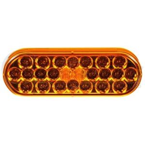 Truck-Lite 6050A Turn Signal Light Signal-Stat Turn Signal / Parking Light - LED, Yellow Oval, 24 Diode, Grommet Mount, 12V