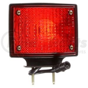 Truck-Lite 70356 Turn Signal / Parking / Side Marker Light Pedestal Light - Incandescent, Red/Yellow Square, 2 Bulb,