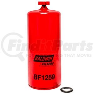 BF1259 by BALDWIN - Fuel Water Separator Filter - Spin-on with Drain, Standpipe, 1-14