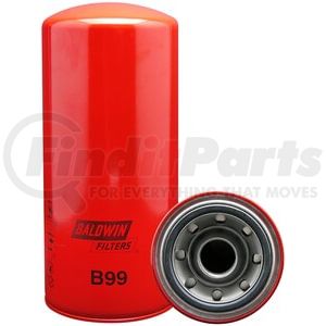 B99 by BALDWIN - Engine Oil Filter - Full-Flow Lube Spin-on, 1 1/2-16, With Integral Gasket