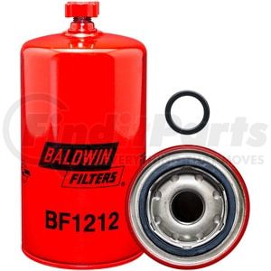 BF1212 by BALDWIN - Fuel Water Separator Filter - Spin-on with Drain, For Use with BF1212 FOAM