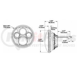 J.W. Speaker 0550011 12-24V ECE LED RHT & LHT High Beam with Chrome Inner Bezel
