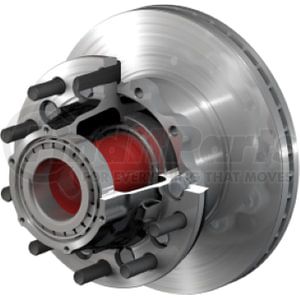 10083402 by CONMET - Disc Brake Rotor and Hub Assembly - U-Section Rotor, Iron Hub, 3.63 in. Stud, Aluminum Wheels