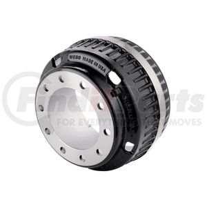 Webb 77809BW20 Brake Drum Vortex Brake Drum, 16.5in x 8.625in Brake Size, 10 Bolt Holes