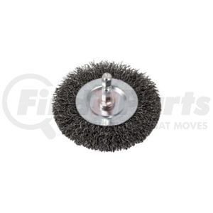 AES Industries 1862 Wire Wheel Tool 3-Inch Coarse Wire Wheel Brush 1/4-Inch Shank Crimped Steel Drill Abrasive Rust Remover