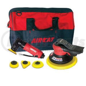 AIRCAT MAC-002 Air Sander 2-Piece Pneumatic Dual Action Palm Sander and Spot Buffer Surface Prep Tool Kit