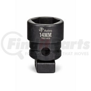 Astro Pneumatic 7831409 Socket 3/8" Drive 14mm Low Profile Nano Impact Socket, 17mm Outside Hex, Forged CR-MO
