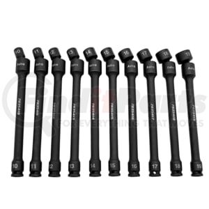 Astro Pneumatic 78354 Torque Stick Extension Socket 10-Piece 3/8-Inch Drive Metric 6-Point Pinless Universal Impact Extension
