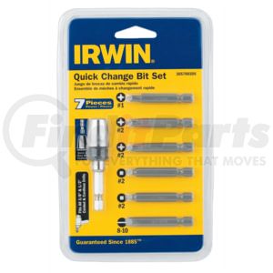 Irwin 3057003DS Drill Bit Set 7-Piece Quick Change Driver Bit Set Includes Impact Nutsetter Lobular Magnetic