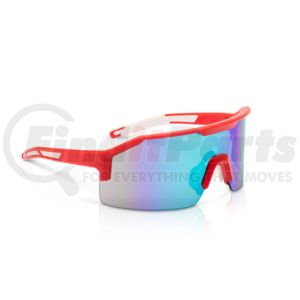 Jackson Safety 60008 Jackson SafetyÂ® - Safety Glasses - MAXVIEW+ Series - Blue/Green Mirror Lens - Red Frame-Anti-Scratch