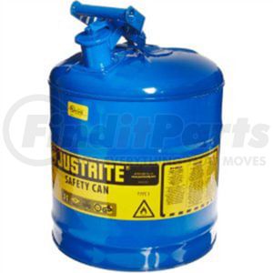 Justrite 7150300 Blue Metal Safety Can, Type 1, Five Gallon Capacity, for Kerosene and Other Flammable Liquids