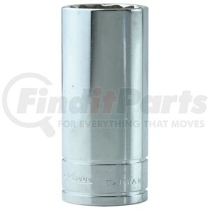 K-Tool International 22428 Socket 7/8 in. x 3/8 in. Drive 12-Point SAE Deep Socket, Heat-Treated Chrome Vanadium Steel, Rust