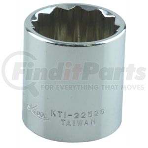 K-Tool International 22526 Socket 13/16 in. x 3/8 in. Drive 12-Point SAE Shallow Socket, Heat-Treated Chrome Vanadium Steel