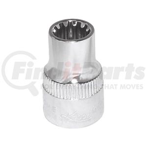 K-Tool International 20712 Socket 12 mm x 3/8 in. Drive Deep Universal Spline Socket for Spline, 6-Point, 12-Point and Torx