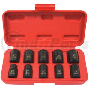 K-Tool International 37100 Socket Set 10-Piece 3/8 in. Drive 6-Point Metric Standard Impact Socket Set, Heat-Treated