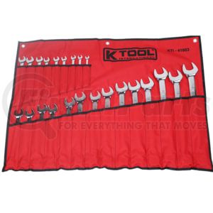 K-Tool International 41803 Wrench Set 23-Piece Metric Combination Wrench Set, 8-32 mm, Pro-Series High-Polish Chrome Vanadium