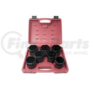 K-Tool International 71920 Wheel Lug Nut Socket 7-Piece Wheel Bearing Locknut Socket Kit with Hex and Rounded Hex Sockets in