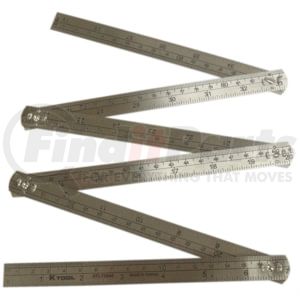 K-Tool International 72644 Ruler 3 ft. Stainless Steel Folding Rule with Multiple Folding Joints Every 6 in., 19/32 in. Wide