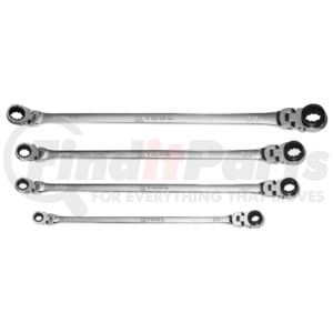 K-Tool International XDRF7 Wrench Set Wrench Set, 4-Piece SAE, Double Box Universal Spline Ratchet
