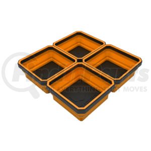 E-Z Red EZTRAY-QOR Expandable Magnetic Parts Quad Tray Orange