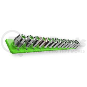 E-Z Red FSR38-G Socket Holder 13 Peg Capacity 3/8" Drive Ultra Flexible Magnetic Socket Rack Holder Green