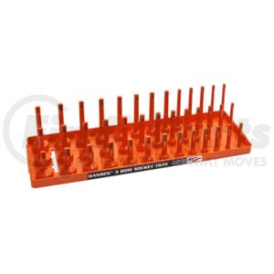 Hansen Global 38053 3/8" SAE 3-Row Socket Tray, Orange