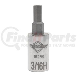 Mayhew Tools 16289 Mayhew 3/16-Inch Tamper SAE Hex Short Insert Socket Bit, 1/4-Inch Drive