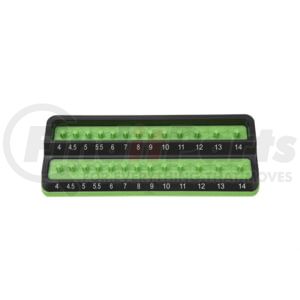 Mechanic's Time Savers PSH25M-GRN Socket Holder 1/4" Metric Peg Socket Holder, Green