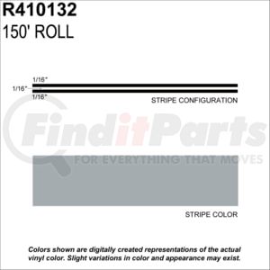 Prostripe R410132 Pinstripe 3/16" x 150' Pewter Metallic Multistripe Tape, Vinyl, Pressure Sensitive Adhesive