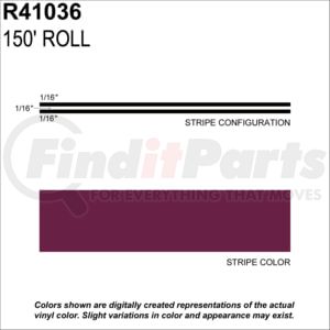 Prostripe R41036 3/16" x 150' Multistripes Light Burgundy