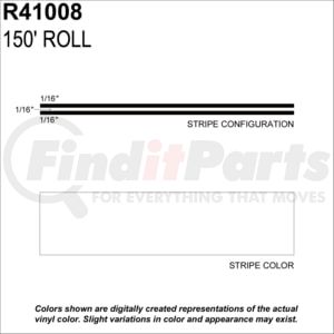 Prostripe R41008 3/16" x 150' Multistripes White