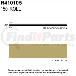 Prostripe R410105 3/16" x 150' Multistripes Light Gold Metallic