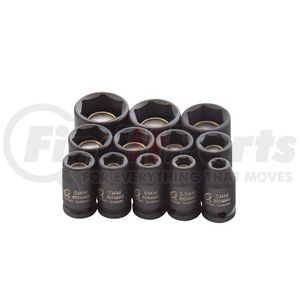 Sunex Tools 1822 Socket Set 12 Pc. 1/4" Drive Metric Magnetic Impact Socket Set