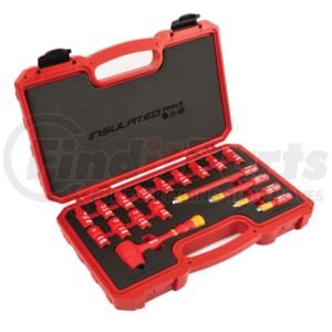 66100 by TITAN - 18PC 1/4IN Dr. VDE Insulated Socket Set
