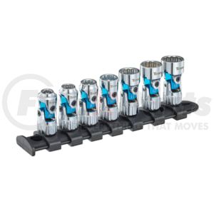 Titan 66840 Universal Joint Socket 7 Pc., 1/4 In. Drive mm Auto-flex Universal Socket Set Ideal for Professional Hand Tools