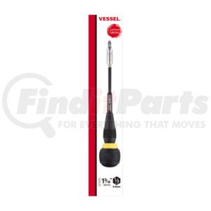 Vessel Tools 2200MBH120K01 BALL GRIP Ratchet Interchangeable Screwdriver with 10 PC. Bit Set