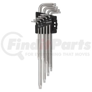 Vessel Tools 8509TXHU Tamper-proof TORX L-Key Wrench 9PC. Set No.8509TXHU