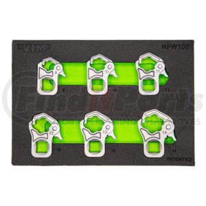 Vim Tools RFW100 Wrench Set 6-Piece Metric Ratcheting Flare Nut Wrench Set 3/8 In. Square Drive 8 to 14 mm
