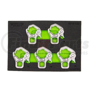 Vim Tools RFW150 Wrench 5-Piece Metric Ratcheting Flare Nut Crowfoot Line Wrench Set 3/8 In. Square Drive